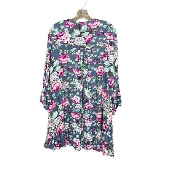 Umgee Women's Grey Floral Mid Dress - Picture 2 of 7